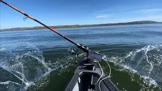 Trolling at Folsom Lake for the first time in a Canoe!