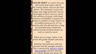 12 year old Taylor Swift website taylorswift.com in 2002 😱