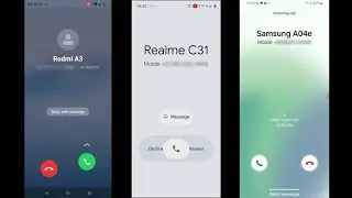 Redmi A3/Samsung Galaxy A04E/Realme C31 missed incomingcall/outgoingcall record screen
