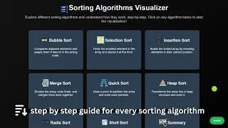 Sorting Algorithm visualizer | step by step each algorithm | Code With Ease