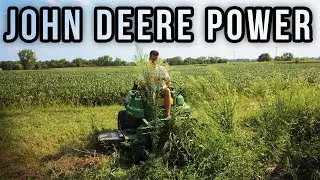 MOWING THROUGH 5FT TALL WEEDS W/ THE ZERO TURN & SPREADING ROCK | SUNDAY FUNDAY