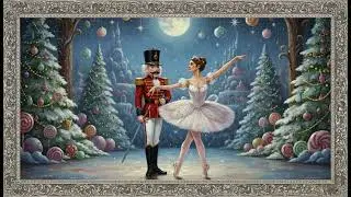 4K Nutcracker Ballet Painting Screensaver: Christmas Music & Cozy Winter Ambience | 4 HOURS! 🩰