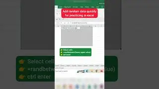 Add random data quickly in excel #computer_basics #shorts #excel #exceltutorial #tricks #excelpro