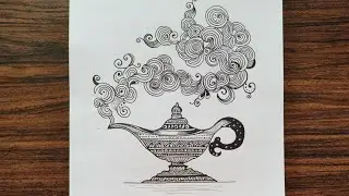How to draw Mandala Art Alladin Lamp | Mandala Art Design| Mandala Art |Step-by-Step #mandaladesign