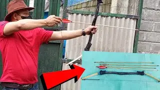 Amazing!! Simple Bamboo Arrow Shooting Test, Great for Hunting Practice