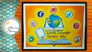 How to draw World computer literacy day|Computer literacy day drawing for beginners|#Artmatesuraj