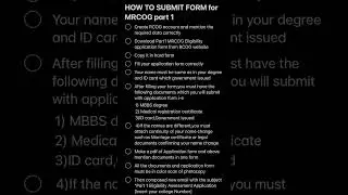 Eligibility for MRCOG part 1&hellip;How to submit form for MRCOG part 1 July 2024