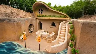 I Spent 365 Days Building Modern Underground House With Grass Roof and Nice Swimming Pool Inside