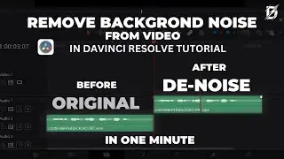 How To REMOVE Audio Background Noise FROM VIDEO In Davinci Resolve   || REMOVE Background NOISE