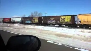 CP 9372 & UP 3847 near Barnwell, AB