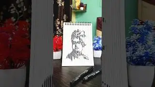 লাইন টেনে স্বামীজীর Portrait করলাম🙏#art #swamivivekananda #trending #shortsvideo