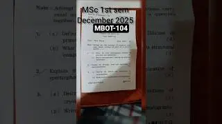 Msc botany 1st sem MBOT-104 Tools and techniques in biological sciences question paper 2025. #hpu