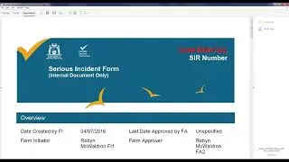 Serious Incident Reporting &ndash; Understanding your dashboard (form approvers)