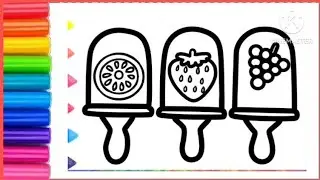 Ice cream Drawing, Painting & Coloring For Kids and Toddlers_ Child Art