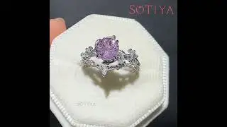 Leaf Purple Ring - Sotiya.com #wedding #bridalset #finejewelry