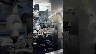 Robotic assembly of EV car battery #battery #automobile #cars #robot