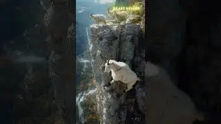 Goats Brave The Heights: Stunning View From The Top of a Cliff!