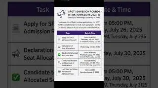 SPOT ADMISSION B.TechFaculty of Technology University of Delhi #BTech #DelhiUniversity #DUAdmissions
