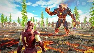 Iron Man vs Giant lava titan || Indian bikes driving 3d gameplay 
