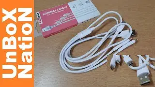 Portronics Konnect Star III 3 in 1 Charging Cable for Apple, Android - Lightning, Micro USB, Type C