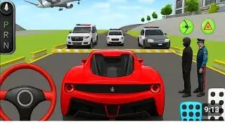 Red Supercar Driving Game 🚗 | Police Checkpoint Escape | Car Simulator Gameplay