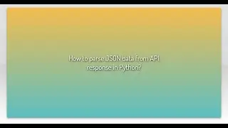 How to parse JSON data from API response in Python?