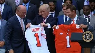 President Trump welcomes Clemson Tigers to White House
