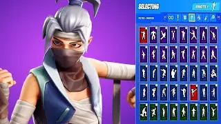 🔥 KUNO SKIN SHOWCASE WITH ALL FORTNITE DANCES & EMOTES 😱