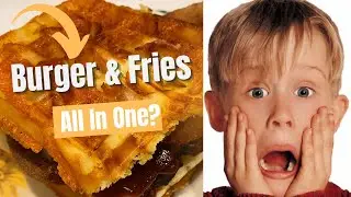 The FRY WAFFLE BBQ Onion Ring Burger 😮#food #mashup #foodie #like #viral 
