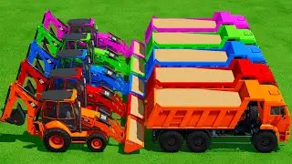 WORK WITH COLORS - SOYBEANS LOAD WITH CAT BACKHOE LOADER - Farming Simulator 22