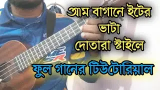 আম বাগানে ইটের ভাটা 🌿 | Ukulele Tutorial | বন্ধু তুমি ঝড়ের দিনের আমের মতো না দোতারা স্টাইল।