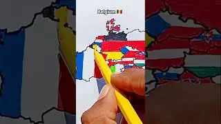 Draw Flag Map of Belgium 🇧🇪 #belgium #flag #map #drawing