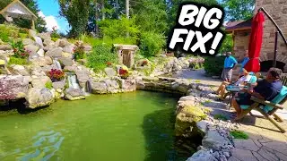EXQUISIT Backyard Waterfall and Pond with Lillies and Koi