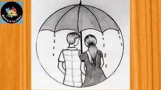 How To Draw Couple In Circle ||  Couple Drawing With Pencil || Pencil Drawing.