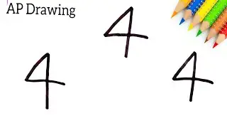 Easy Drawing ! how to draw American House from 444 Number step by step doodle art on paper for kids