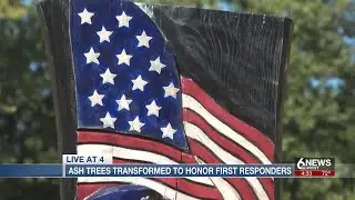 Ash trees transformed into art to honor first responders in Bellevue