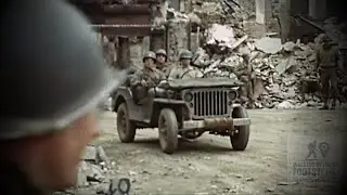 WWII Archive Color Film | U.S. Troops Liberate Town of Marigny | July 27th 1944
