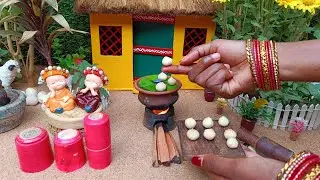 Miniature Veg Momos + Red Chutney Full Recipe | Veg Momo Recipe | Miniature housewife | ASMR |