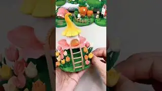 How to make a fairy house using air dry clay #flowers #fairytales #clayart #handmade #diycrafts #diy
