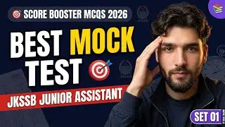 JKSSB JUNIOR ASSISTANT MOCK TEST | TOP PATTERN TESTS 2026 DONT MISS 