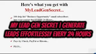 My Lead Gen Secret | Generate Leads effortlessly every 24 hours