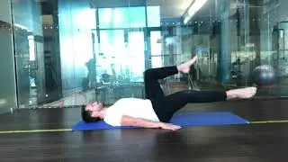 Pilates: Toe Tap with Knee Circle (strengthen core & stabilise hip & shoulders)