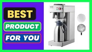 12 Cups Commercial Drip Coffee Maker with Thermal Carafe Restaurant Office Cafe