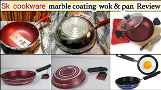 Marble coated deep pan review| mini pan review|sk cookware|mirror polish pan| unboxing & review|saba