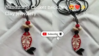 ।।Clay jewellery ❤️👀✨।।Full video।।#viral #diy #clayart #clayjewellery #handmade #chokernecklace 