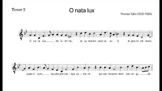 Tallis O Nata Lux Partbook second tenor learning file
