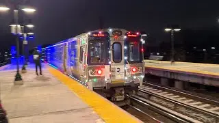 LIRR Holiday Train Departs Lynbrook With A Horn Show!  