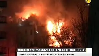 Brooklyn: Massive fire engulfs buildings