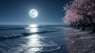 Moonlit Ocean Waves at Night | Deep Relaxation, Stress Relief and Peaceful Sleep Ambience