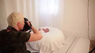 Newborn session BTS my home studio
